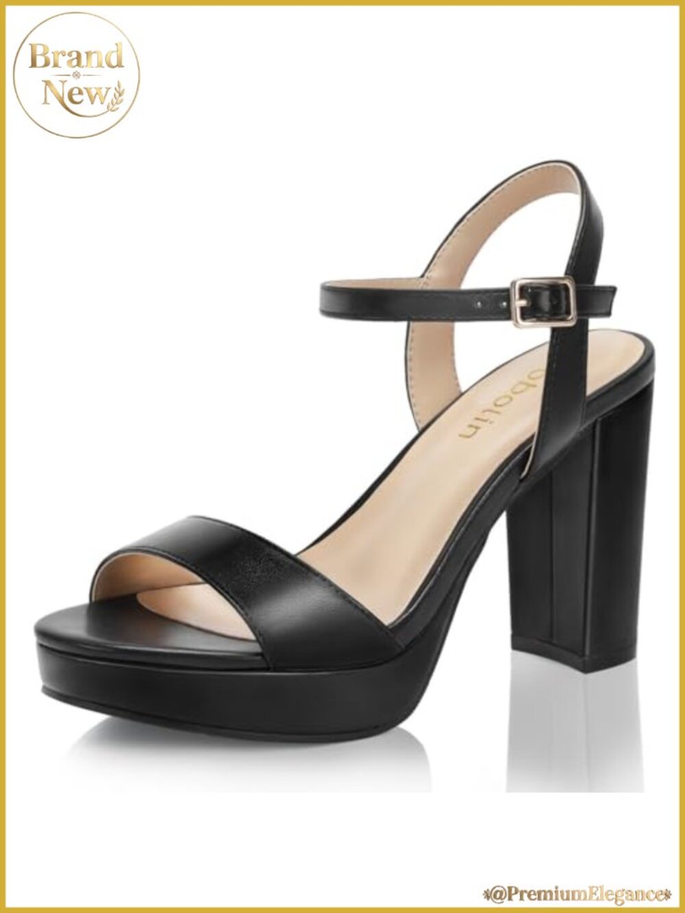 Wide Width Block Chunky Platform High Heels Open Toe Ankle Strap Dress Sandals